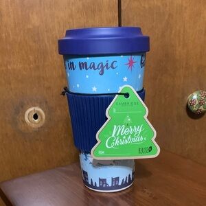 CAMBRIDGE- Santa pulled by his colorful unicorns 🦄 Holiday Travel Mug. NWT!